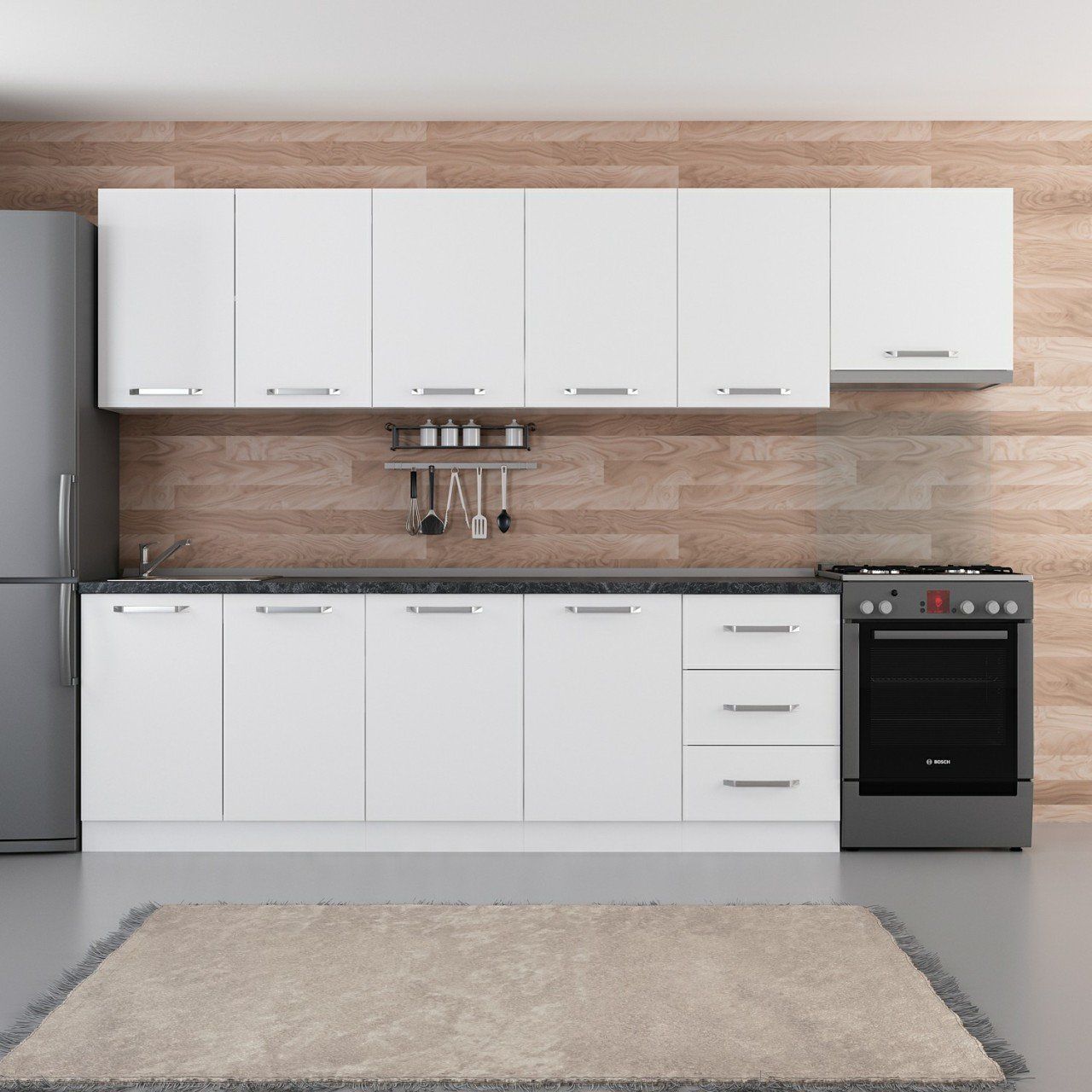 Minar 300 Cm Mutfak Dolabı Beyaz 300-B5