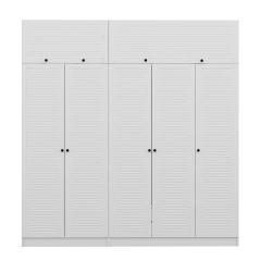 Minar Kale 5 Mebran Panjur Kapaklı 2 Ç Dolap Ve Yüklük Beyaz 210CM