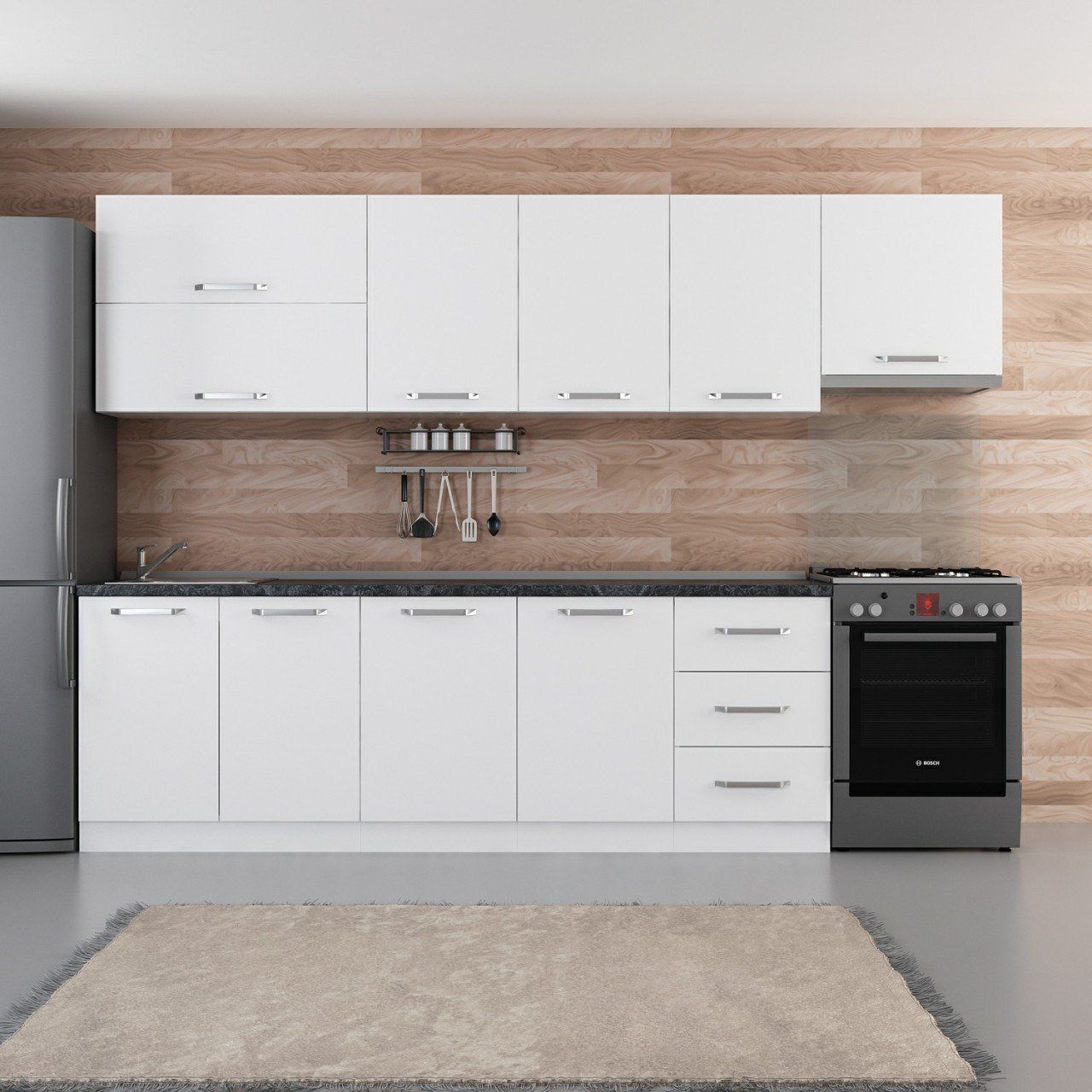 Minar 300 Cm Mutfak Dolabı Beyaz 300-B8