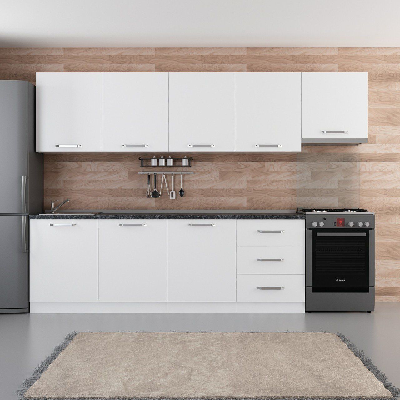 Minar 300 Cm Mutfak Dolabı Beyaz 300-B11