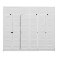 Minar Kale 6 Mebran Panjur Kapaklı 4 Ç Dolap Ve Yüklük Beyaz 210CM