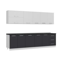 Minar 300 Cm Mutfak Dolabı Beyaz Antrasit 300-A1