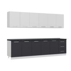 Minar 300 Cm Mutfak Dolabı Beyaz Antrasit 300-A2