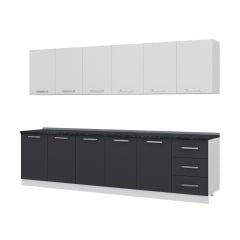 Minar 300 Cm Mutfak Dolabı Beyaz Antrasit 300-A2