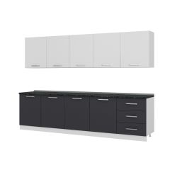 Minar 300 Cm Mutfak Dolabı Beyaz Antrasit 300-A3