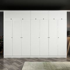 Minar Kale 7 Mebran Panjur Kapaklı 4 Ç Dolap Ve Yüklük Beyaz 210CM