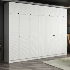 Minar Kale 7 Mebran Panjur Kapaklı 4 Ç Dolap Ve Yüklük Beyaz 210CM