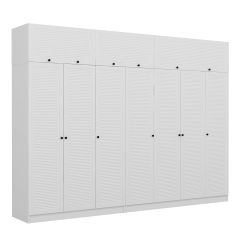 Minar Kale 7 Mebran Panjur Kapaklı 4 Ç Dolap Ve Yüklük Beyaz 210CM