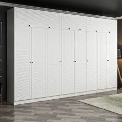 Minar Kale 8 Mebran Panjur Kapaklı 2 Ç Dolap Ve Yüklük Beyaz 190CM