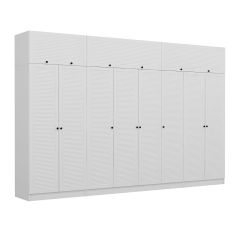 Minar Kale 8 Mebran Panjur Kapaklı 2 Ç Dolap Ve Yüklük Beyaz 190CM