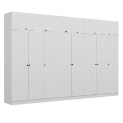 Minar Kale 8 Mebran Panjur Kapaklı 4 Ç Dolap Ve Yüklük Beyaz 210CM