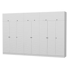 Minar Kale 8 Mebran Panjur Kapaklı 4 Ç Dolap Ve Yüklük Beyaz 210CM