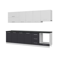 Minar 300 Cm Mutfak Dolabı Beyaz Antrasit 300-A9