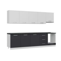 Minar 300 Cm Mutfak Dolabı Beyaz Antrasit 300-A12