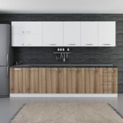 Minar 300 Cm Mutfak Dolabı Beyaz Dore 300-D1