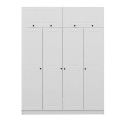 Minar Kale 4 Mebran Kapaklı 2 İç Çekmeceli Dolap Ve Yüklük Beyaz