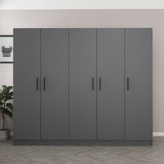 Minar Kale 5 Kapaklı 2 Çekmeceli Dolap Antrasit