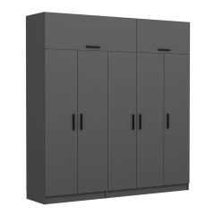 Minar Kale 5 Kapaklı 2 Çekmeceli Dolap Ve Yüklük Antrasit