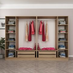 Minar Kale 6 Bölmeli 4 Ç Giyinme Dolabı Dore