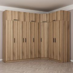 Minar Kale 7 Kapaklı 2 Ç Köşe Dolap + Yüklük Dore