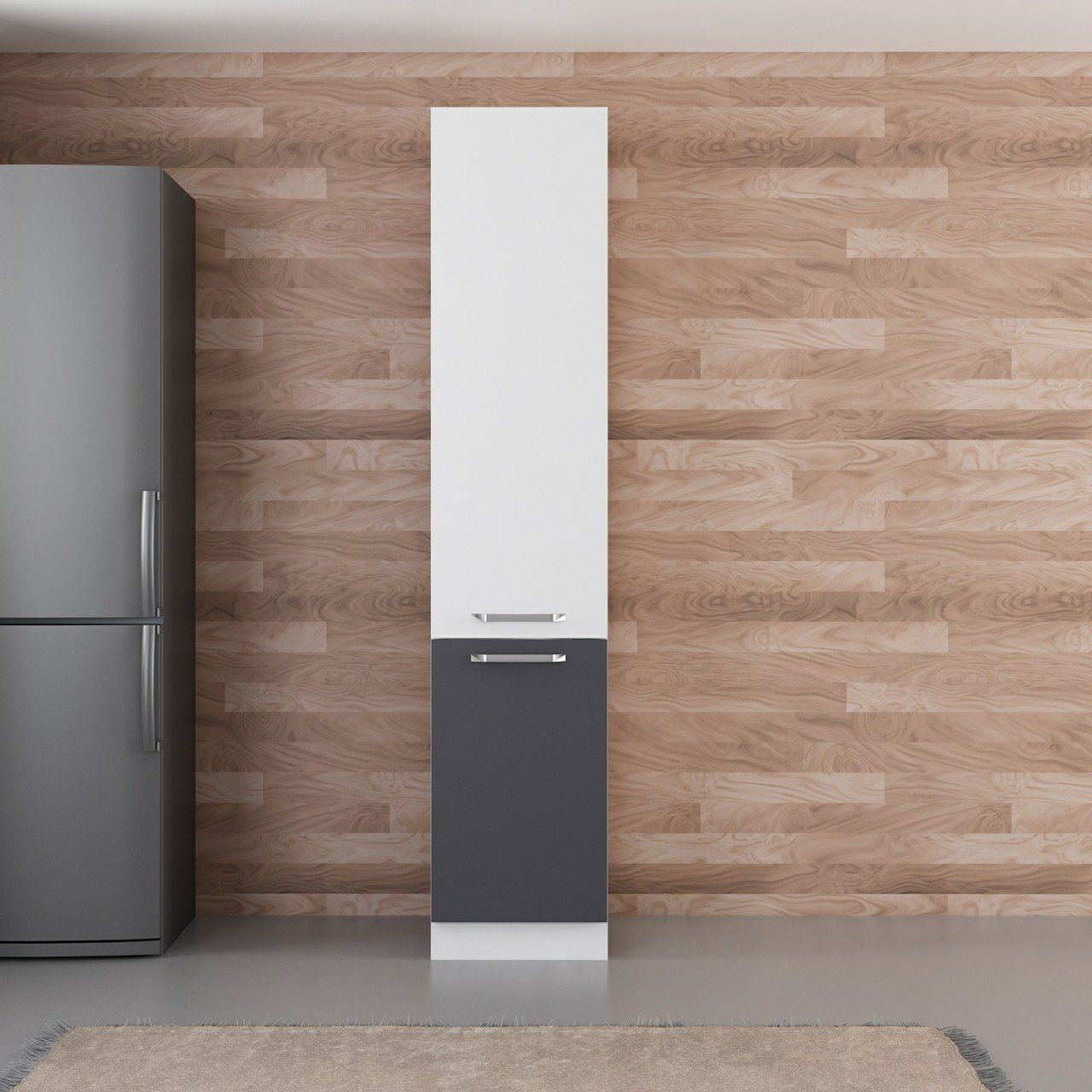 Minar 45 Cm Mutfak Boy Dolabı - Beyaz/Antrasit D45-A1