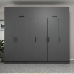 Minar Kale 6 Kapaklı 2 Çekmeceli Dolap Ve Yüklük Antrasit