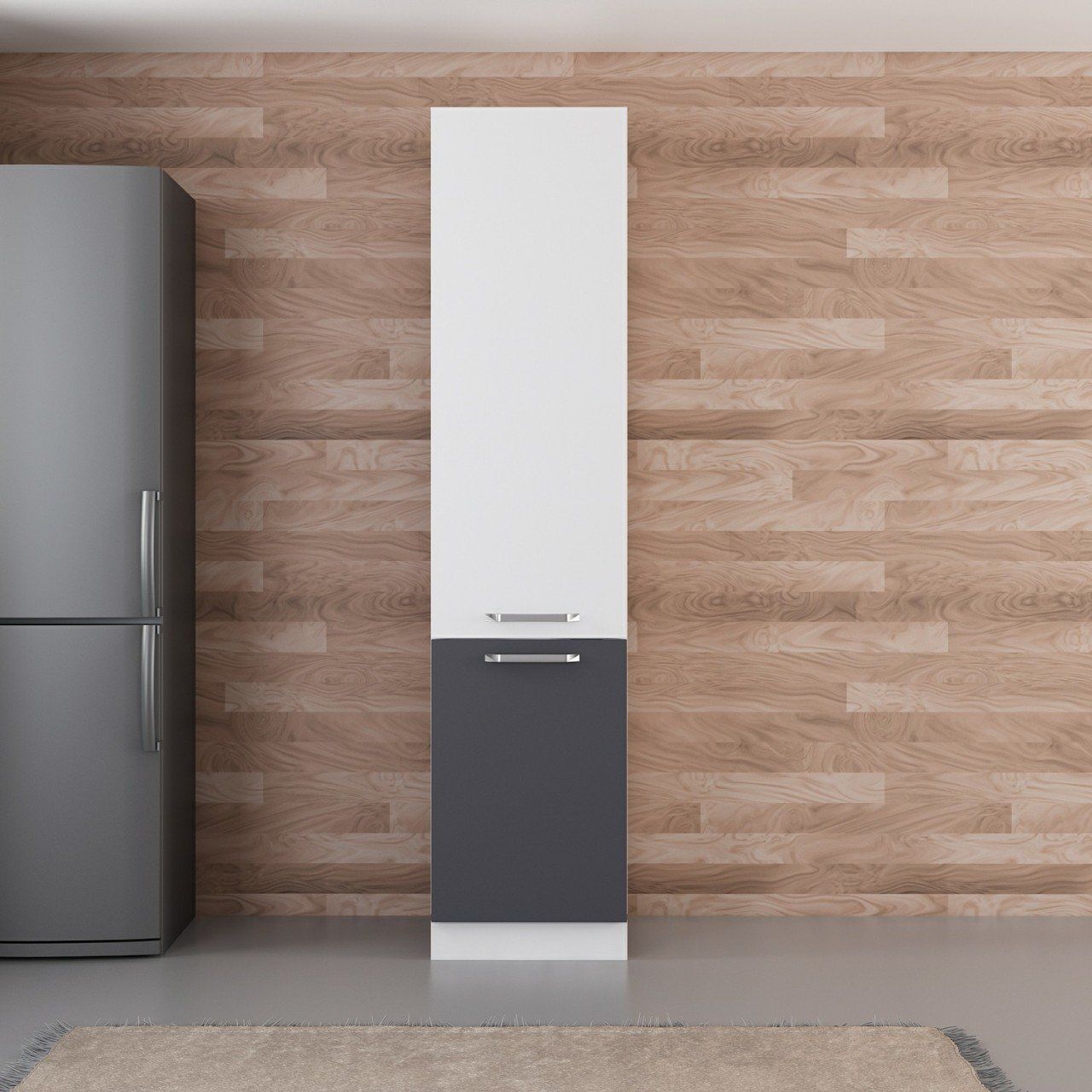 Minar 50 Cm Mutfak Boy Dolabı - Beyaz/Antrasit D50-A1