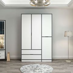 Elina 3 Kapaklı Dolap - Antrasit/Beyaz