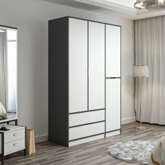 Elina 3 Kapaklı Dolap - Antrasit/Beyaz