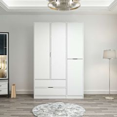 Elina 3 Kapaklı Dolap - Beyaz/Beyaz