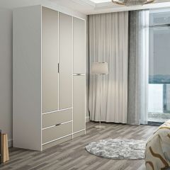 Elina 3 Kapaklı Dolap - Beyaz/Kumtaşı