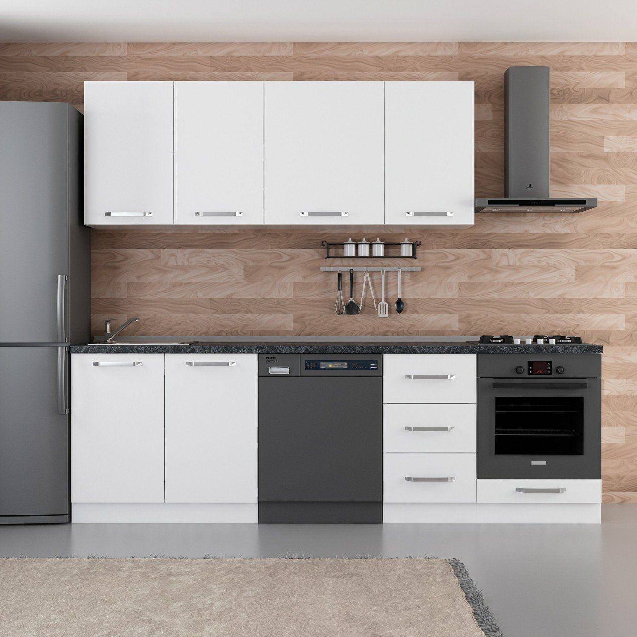 Minar 255 Cm Mutfak Dolabı Beyaz 255-B11