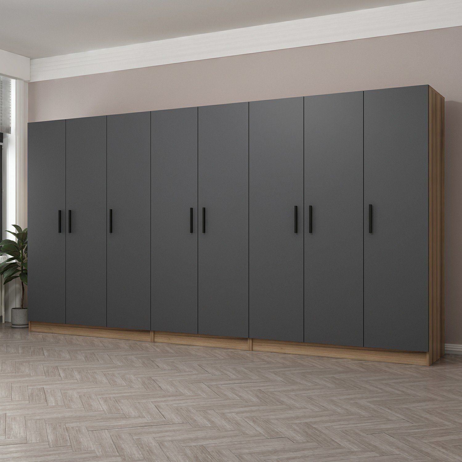 Minar Kale 8 Kapaklı 4 Ç Dolap Dore Antrasit