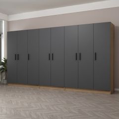 Minar Kale 8 Kapaklı 4 Ç Dolap Dore Antrasit