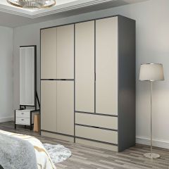 Elina 4 Kapaklı Dolap - Antrasit/Kumtaşı