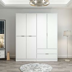 Elina 4 Kapaklı Dolap - Beyaz/Beyaz