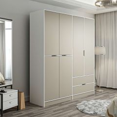 Elina 4 Kapaklı Dolap - Beyaz/Kumtaşı
