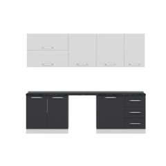 Minar 255 Cm Mutfak Dolabı Beyaz Antrasit 255-A10