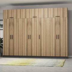 Minar Kale 7 Kapaklı 2 Çekmeceli Dolap Ve Yüklük Antrasit Dore