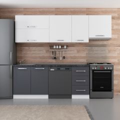 Minar 255 Cm Mutfak Dolabı Beyaz Antrasit 255-A15