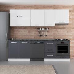 Minar 255 Cm Mutfak Dolabı Beyaz Antrasit 255-A16