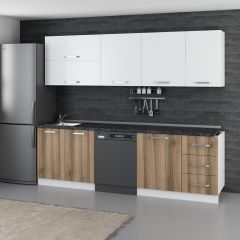 Minar 255 Cm Mutfak Dolabı Beyaz Dore 255-D10