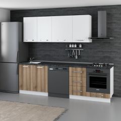 Minar 255 Cm Mutfak Dolabı Beyaz Dore 255-D11