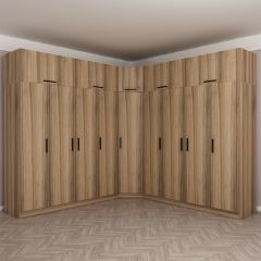 Minar Kale 9 Kapaklı 4 Ç Köşe Dolap + Yüklük Dore