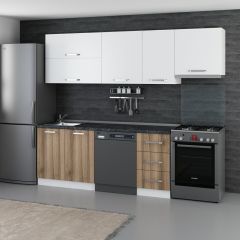 Minar 255 Cm Mutfak Dolabı Beyaz Dore 255-D15