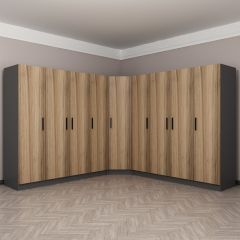 Minar Kale 9 Kapaklı 4 Ç Köşe Dolap Antrasit Dore