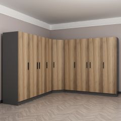 Minar Kale 9 Kapaklı 4 Ç Köşe Dolap Antrasit Dore