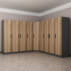 Minar Kale 9 Kapaklı 4 Ç Köşe Dolap Antrasit Dore