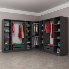 Minar Kale 9 Kapaklı 4 Ç Köşe Dolap Antrasit Dore