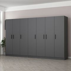 Minar Kale 7 Kapaklı 4 Çekmeceli Dolap Antrasit